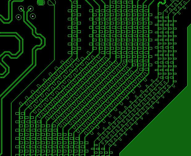DDR5 UDIMM tabbed routing layout