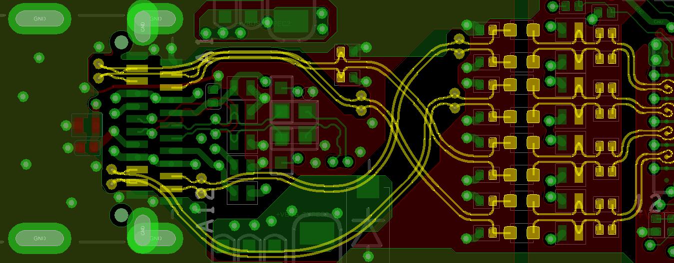 Type-C 40G retimer differential routing layout