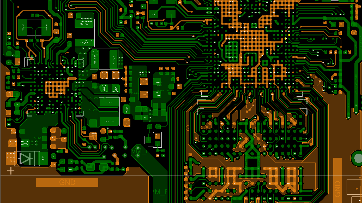 Processor and power routing detail