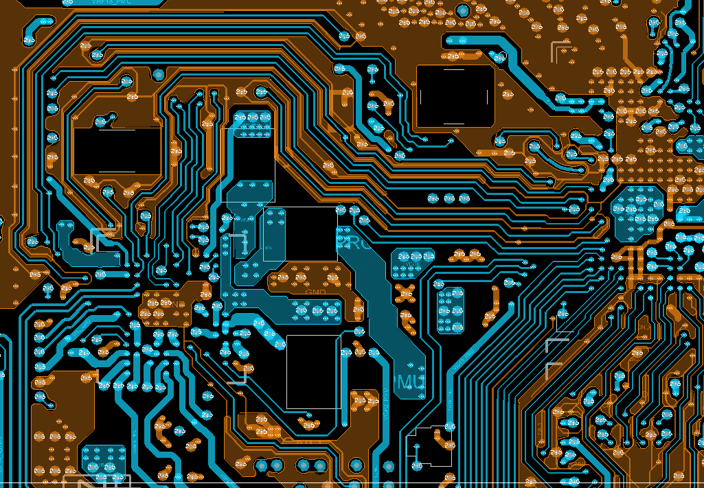 Selected routing detail — cyan