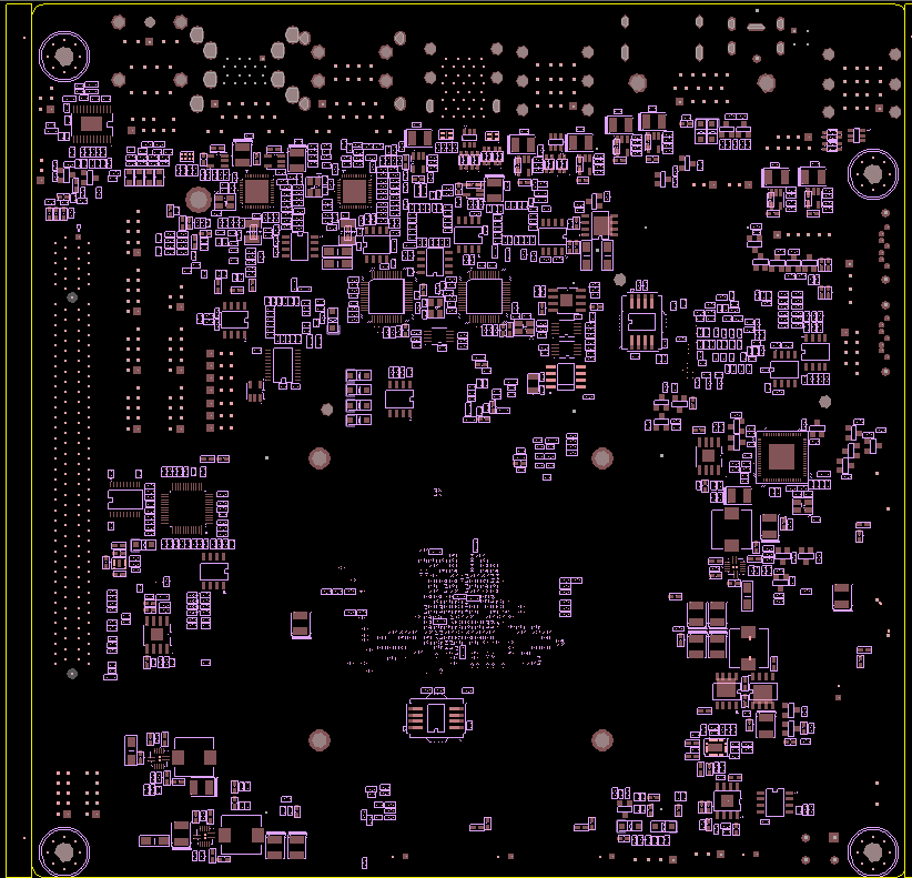 Motherboard component placement — bottom side