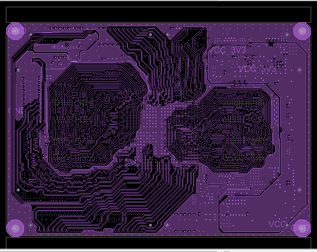 Selected routing layer — purple