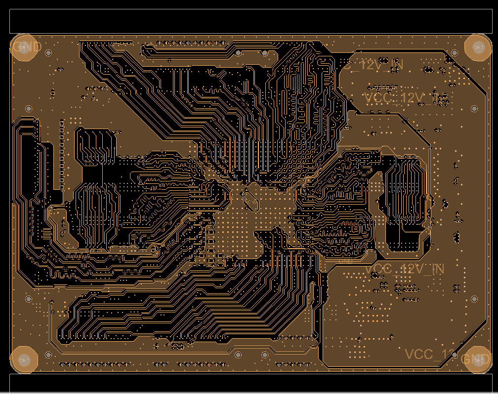 Selected routing layer — amber