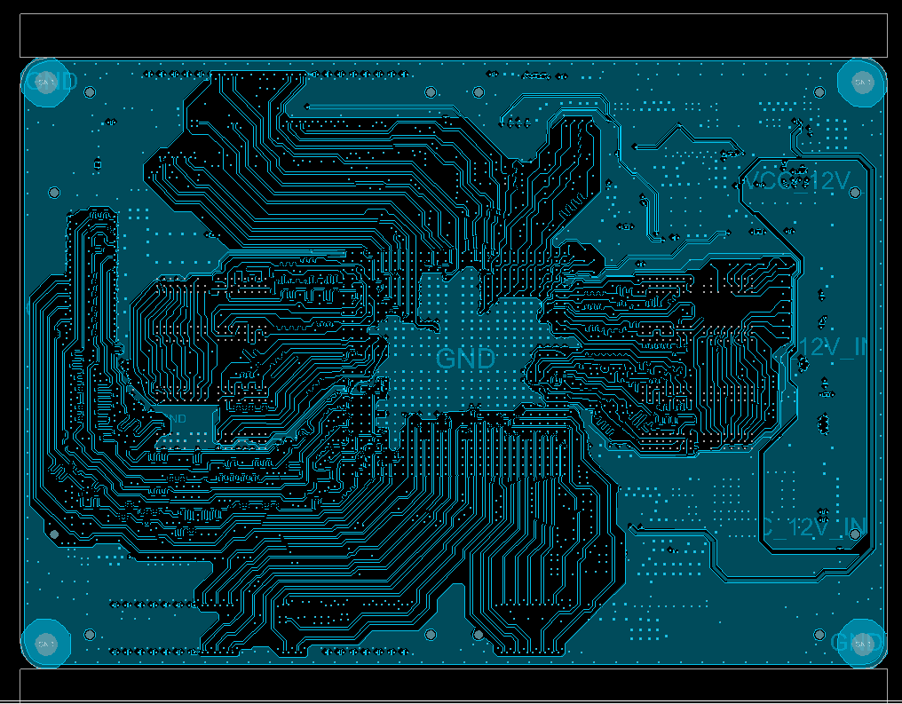 Selected routing layer — cyan